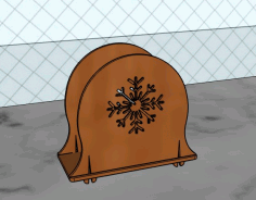 Christmas Tree Ornament Snowflake Wooden Napkin Holder Laser Cut Free DXF File