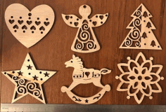 Christmas Tree Toys Wooden Christmas Tree Decor Laser Cut Free Vector File