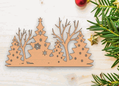 Christmas Tree Wooden Decorations Template Laser Cut Free Vector File