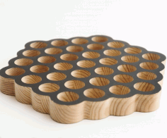 Circle Honeycomb Trivet 19 Holes For Laser Cutting Free DXF File