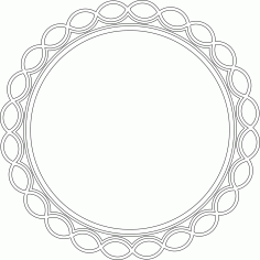 Circular Mirror Frame Free DXF File