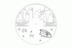 Clock On A Record – Star Wars Free DXF File