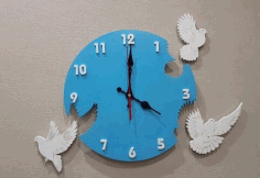 Clock Pigeons For Laser Cut Free Vector File