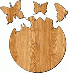 Cnc Laser Cut The Clock Is Shaped Like Butterflies Flying Out Plasma Free Vector File
