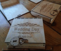Cnc Laser Cut Wedding Box With Lock Free Vector File