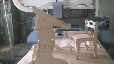 Cnc Laser Cut Wooden Desk And Chair Free DXF File