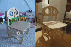 Cnc Laser Cutting Wooden Baby Chair Free DXF File