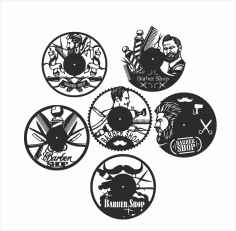 Collection Of Barber Shop Wall Clocks Free Vector File