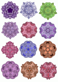 Colorful Mandala Vector Design Pack Ornament Free Vector File