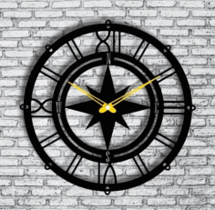 Compass Wall Clock Free Vector File