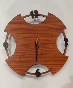 Contemporary Design Wall Clock For Laser Cut Free Vector File