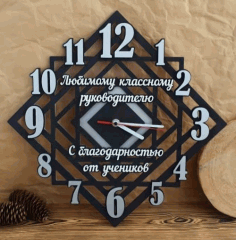 Contemporary Personalized Wall Clock For Laser Cut Free Vector File