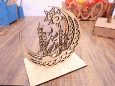 Crescent Napkin Holder 4mm Laser Cutting Free DXF File, Free Vectors File