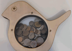 Cute Bird Money Box Coin Bank For Kids Free Vector File