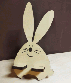 Cute Bunny Phone Stand For Laser Cutting Free Vector File