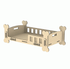 Cute Dog Bed Puppy Crib Pet Furniture For Laser Cut Free Vector File, Free Vectors File