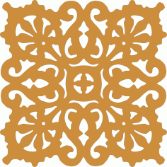 Damask Floral Pattern For Laser Cutting Free DXF File