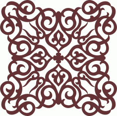 Damask Screen Floral Pattern For Laser Cutting Free DXF File
