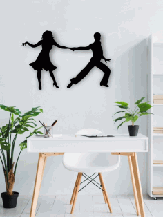 Dancing Couple Wall For Laser Cutting Free Vector File, Free Vectors File