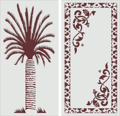 Date Palm Partition Screen For Laser Cut Free Vector File