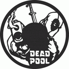 Dead Pool Wall Clock Free DXF File