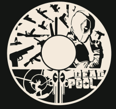 Deadpool Wall Clock For Laser Cut Free Vector File