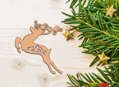 Decor Santa Reindeer Plywood Toy For Christmas Laser Cut Free Vector File