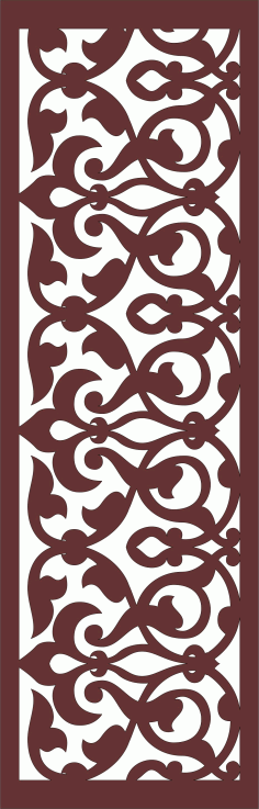 Decor Seamless Floral Screen Panel Cnc Laser Cutting Free DXF File