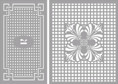 Decor Seamless Screen Panels Set For Laser Cut Free Vector File