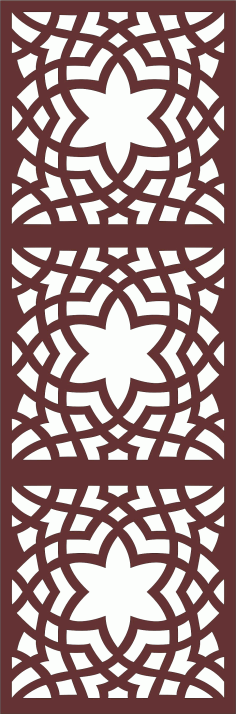 Decor Seamless Separator Floral Grill Design For Laser Cut Free Vector File