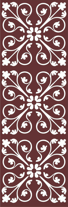 Decor Seamless Separator Floral Grill For Laser Cut Free Vector File