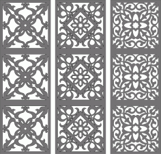 Decor Seamless Separator Grill Panel For Laser Cut Free Vector File