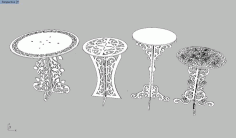 Decor Tables Collection Free DXF File