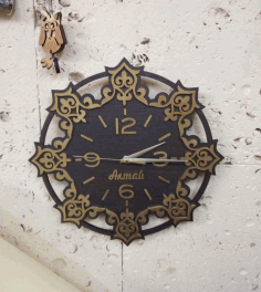 Decor Wooden Wall Clock For Laser Cutting Free DXF File