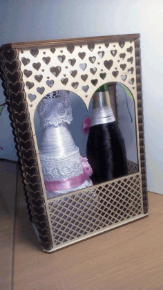 Decoration Of Wedding Bottles For Laser Cut Free Vector File