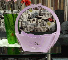 Decorative Basket Candy Basket Or Flower Decor box 4mm Free Vector File