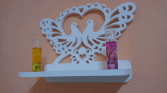 Decorative Bird Heart Shelf Free DXF File