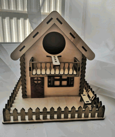 Decorative Bird House Pet Nest For Laser Cut Free Vector File