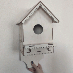 Decorative Birdhouse For Laser Cut Free Vector File
