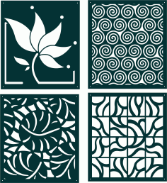 Decorative Divider Screen Collection For Laser Cut Free Vector File