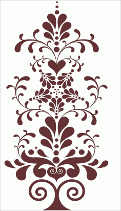 Decorative Floral Flower Pattern Design For Laser Cutting Free DXF File
