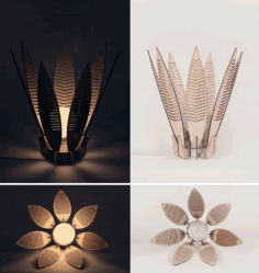 Decorative Flower Lamp Shade Laser Cut Free Vector File, Free Vectors File