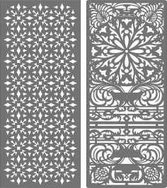 Decorative Privacy Partition Indoor Panel Room Divider Seamless Pattern For Laser Cut Free Vector File