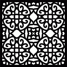Decorative Privacy Partition Indoor Panels Floral Lattice Stencil Room Divider For Laser Cut Free Vector File
