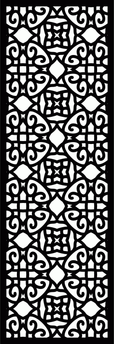 Decorative Privacy Partition Indoor Panels Floral Lattice Stencil Room Divider Pattern Free DXF File