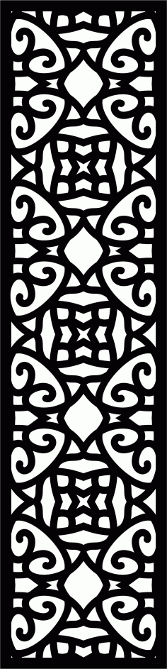 Decorative Privacy Partition Indoor Panels Floral Lattice Stencil Room Divider Patterns Free DXF File