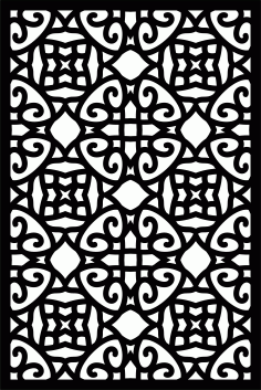 Decorative Privacy Partition Indoor Panels Floral Lattice Stencil Room Divider Seamless Design Pattern For Laser Cut Free Vector File