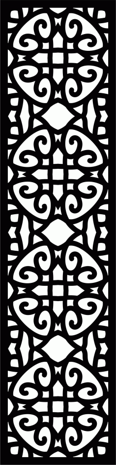 Decorative Privacy Partition Indoor Panels Room Divider Floral Lattice Stencil Pattern Free DXF File