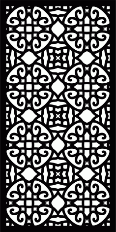 Decorative Privacy Partition Indoor Panels Room Divider Floral Lattice Stencil Seamless For Laser Cut Free Vector File