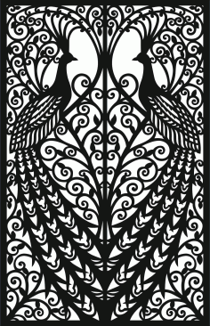 Decorative Privacy Partition Peacock Panel Room Divider Lattice For Laser Cut Free Vector File